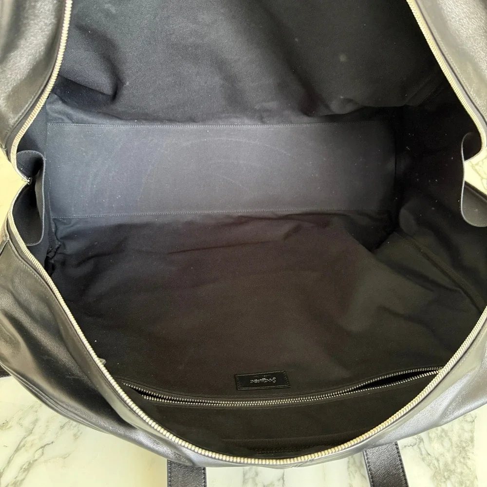 Saint Laurent‎ Black Lambskin Camp Maxi Duffle Bag, 821907 AAC3N, NWT